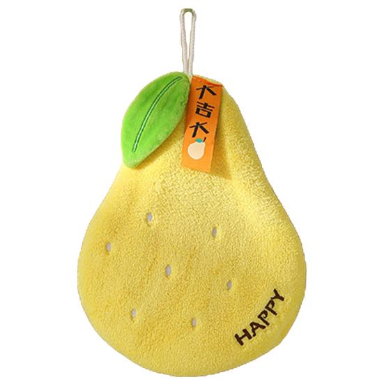 Coral Velvet Hand Towel Soft Absorbent Cartoon Fruit Design with Hanging Rope Quick Drying Household Lazy Hand Wipes Towel
