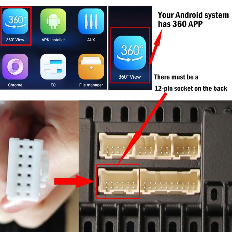 Автомобильная камера 360 с панорамным круговым обзором 1080P AHD правая + левая + передняя + система камеры заднего вида для Android, авторадио, ночное видение