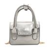Chic Glossy Mini Crossbody Bag For Women Pu Leather With Stitching Elements
