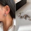 and American Metal Crescent Moon Diamond-Studded Earrings for Women, Spring and Summer Simple Versatile Niche Design, Light Luxury High-End Earrings