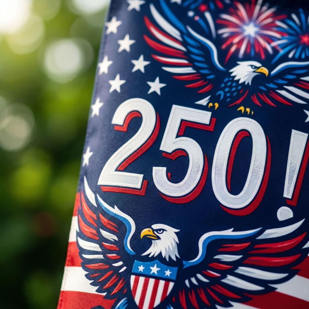 The People 1776-2026 Flag Memorial Day Patriotic 250th Birthday 250 Years United States Indoor Garden Decoration (250 YEARS)