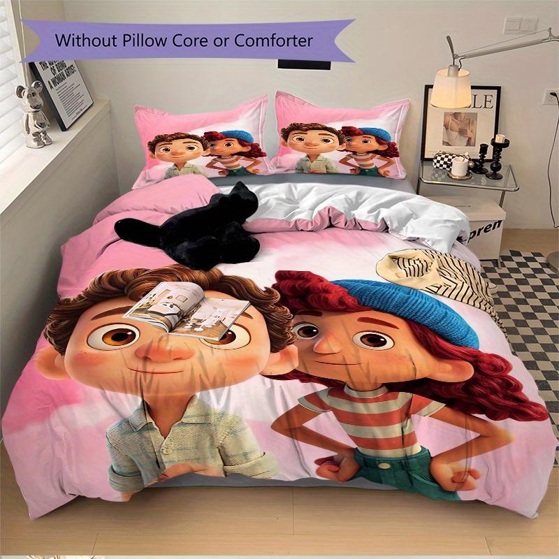3pcs Luca & Giulia Marcovaldo Bedding Set, 1 Soft Quilt Cover + 2 Pillowcases, Machine Washable, Suitable for All Seasons, Perfect Gift for