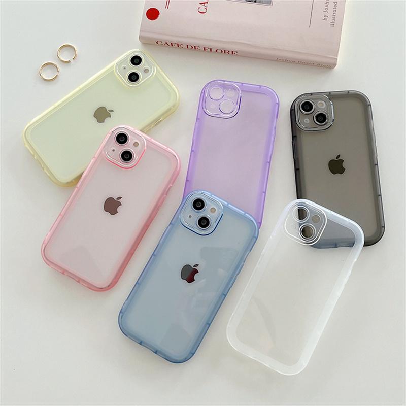 Transparent Camera Protection Phone Case For iPhone 13 Pro Max 14 11 12 XS XR 7 8 Plus Shockproof Bumper Soft Clear Cover