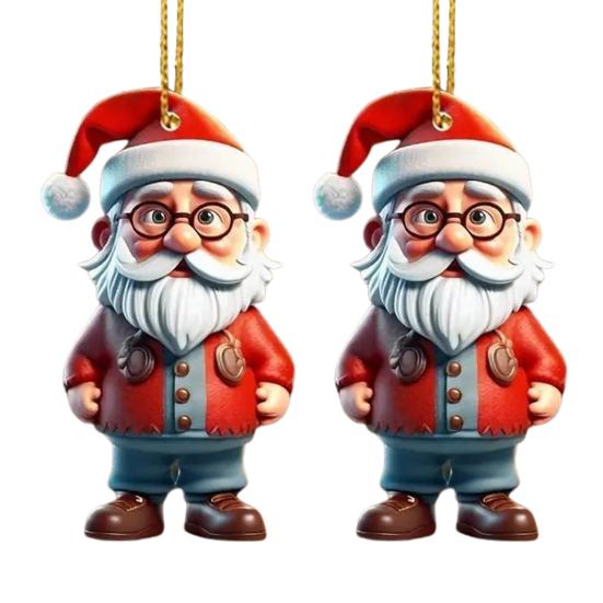 1 пара подвесок с мультяшными фигурками, легко подвешиваются, акриловые рождественские украшения, красочные, многоразовые