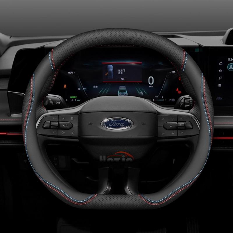 Leather Car Steering Wheel Cover for Ford Edge Puma F150 Kuga Mk1 Mk2 Escape Maverick Galaxy Taurus Equator Explorer 2000 - 2026