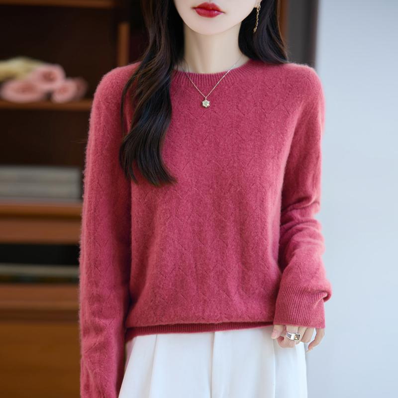Women's Cashmere Sweater Qinghe Cashmere 30% Cashmere 70% Wool Autumn and Winter Pullover Warm and Fashionable
