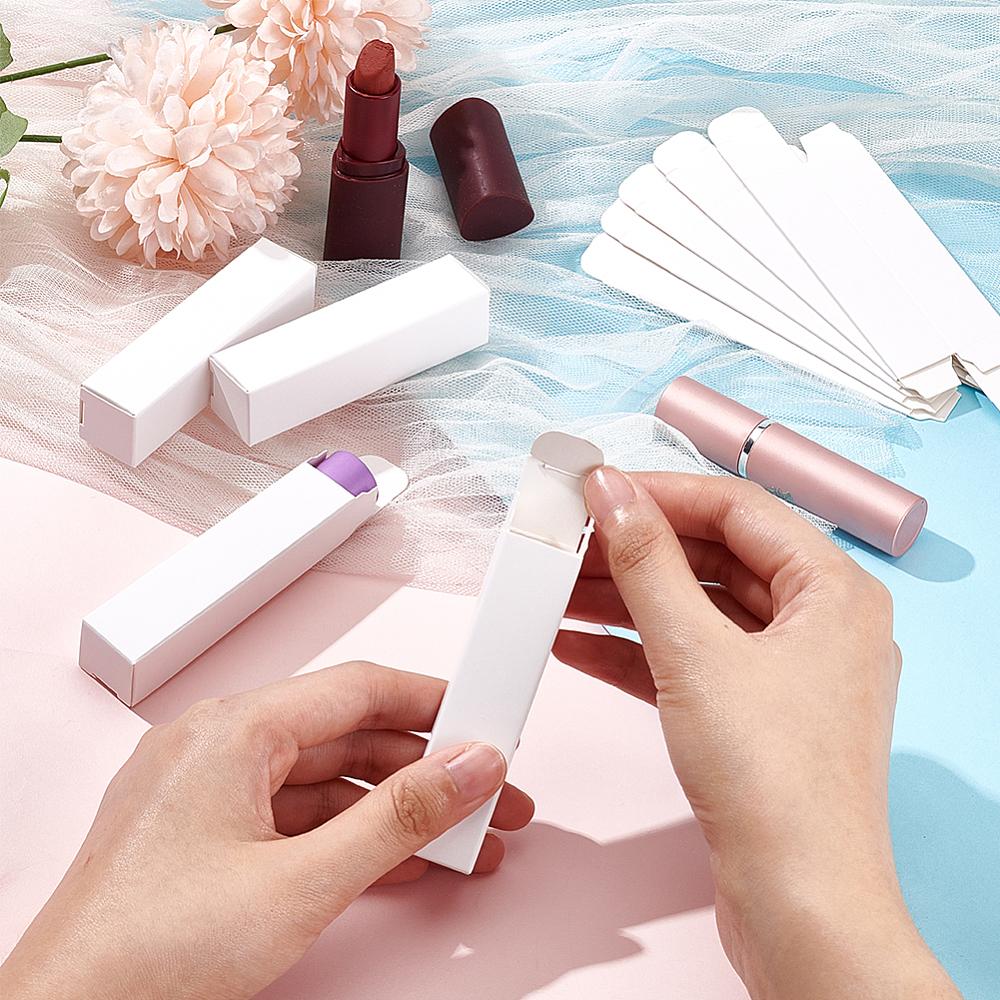 50pcs Cardboard Boxes for Lipstick Rectangle White 2.1x2.1x8.5cm