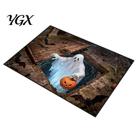 Halloween Doormat for Front Porch 3D Entrance Rug, Spooky Skeleton Depth Pattern Easy Clean Floor Mat Non-slip Absorbent Door Bathroom Entryway Entry