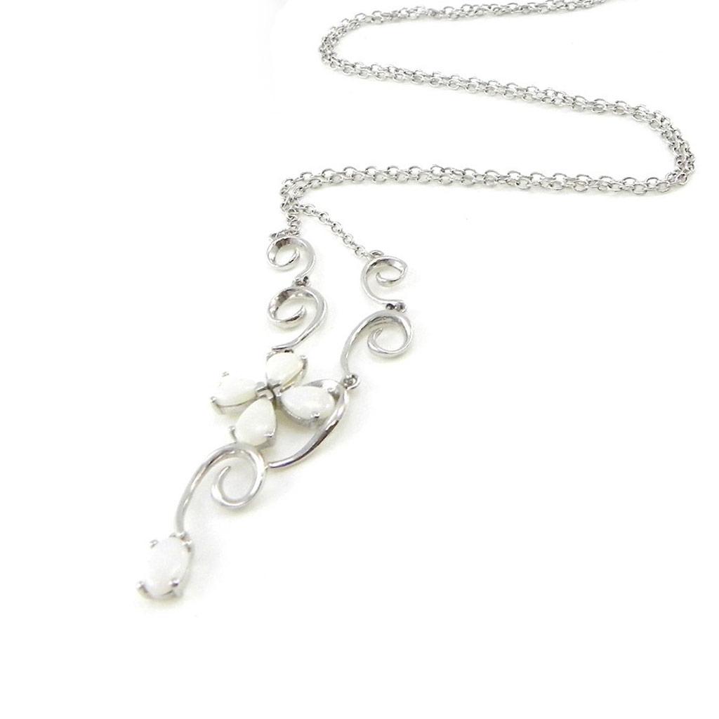 Les Trésors De Lily [I8927] - Серебряное колье «Опаловая богиня» Серебро белое (родиевое покрытие) - 5х3 см