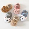 1PC Cartoon Bear Baby Shoes Winter Thick Warm Newborn Shoes Non-slip Soled Soft Plush Toddler Kids Boy Girls Infant First Walker