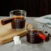 Жаропрочный стеклянный питчер для вспенивания молока с деревянной ручкой