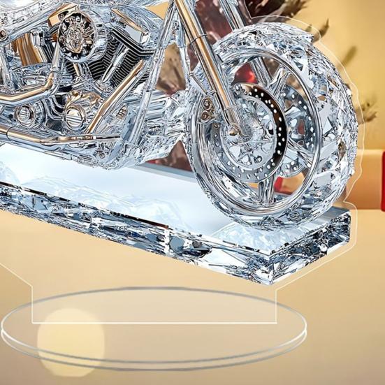 Акриловое украшение в виде искусственного кристалла для мотоцикла, 2D плоская прозрачная табличка для мотоцикла с подставкой, украшение для дома, офиса, рабочего стола, книжной полки