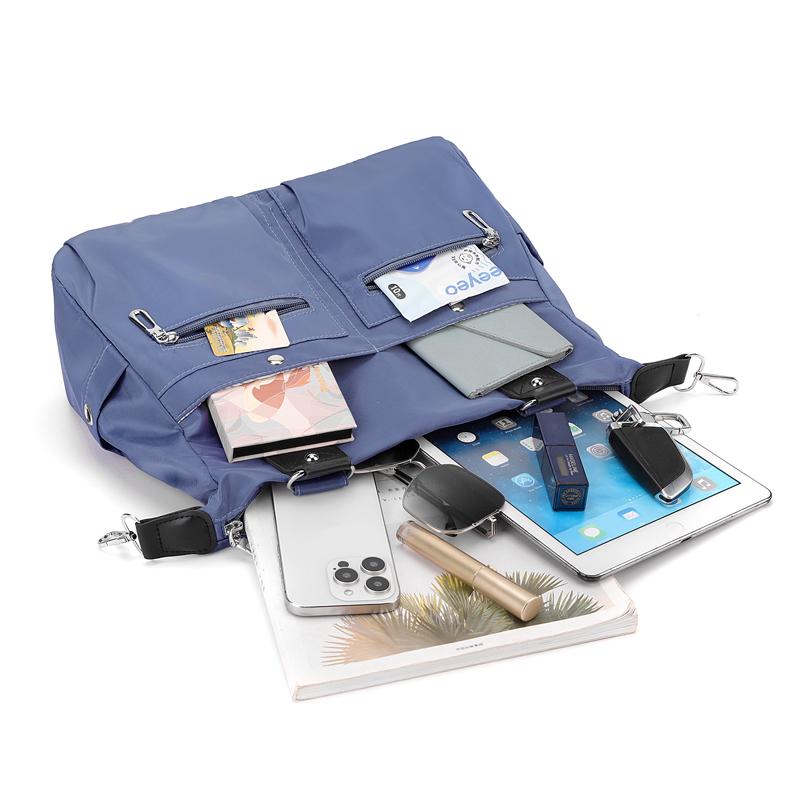 Solid Color Handbag Nylon Shoulder Bag Women's Large Capacity Tote Bag