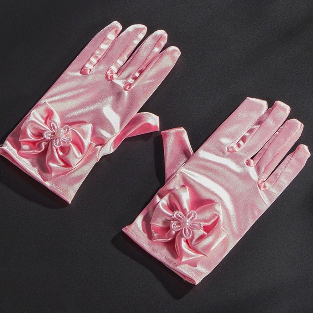Dance Performance Stage Gloves Full Finger Mittens Wedding Flower Girl's Gloves Princess Gloves