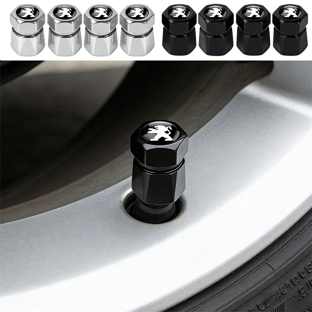 4Pcs Metal Car Styling Wheel Tyre Valve Cap Cover For Peugeot 206 207 208 306 307 308 508 106 107 108 2008 3008 5008 RCZ 301 SW