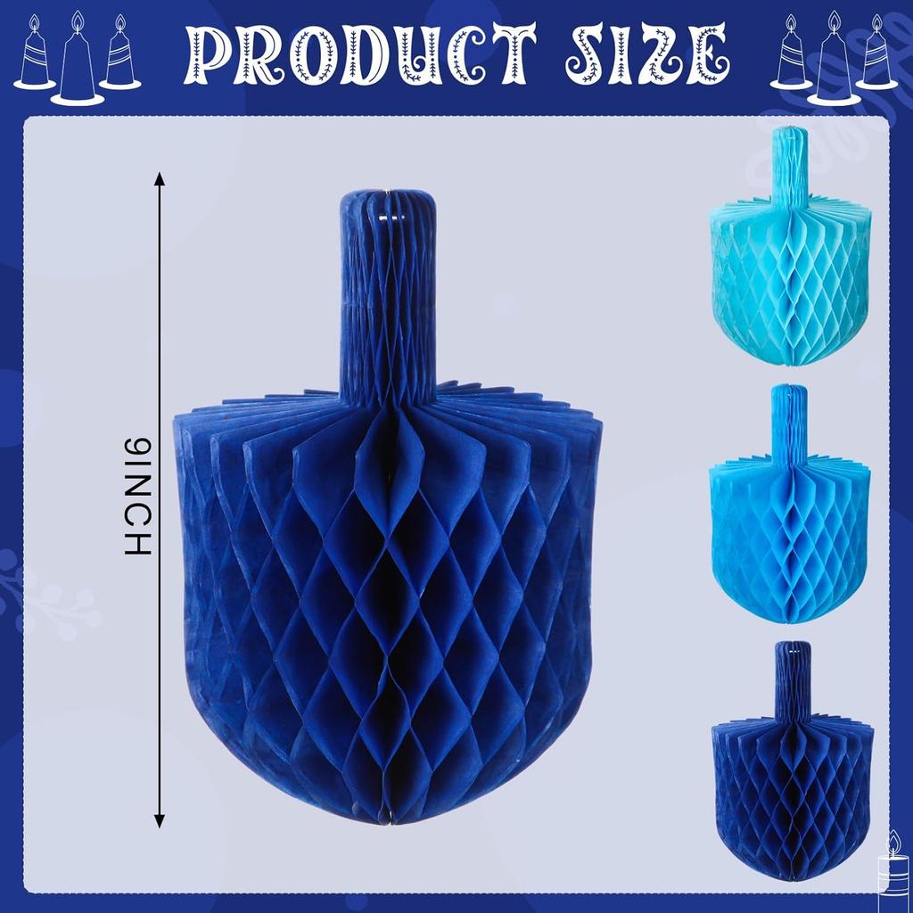 Marspark 6 Pcs Hanukkah Dreidel Decoration 8 Inch Hanging Chanukah Ornaments Hanukkah Wall Hanging Chanukah Holiday Party Decor for Yard Garden