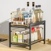 Двухслойная стеллаж для хранения раковины, тип ящика шкафа, телескопическая столешница, стеллаж для хранения приправ, предметы первой необходимости