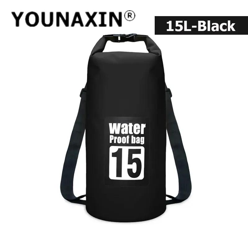 15L PVC Waterproof Dry Bag Outdoor Diving Foldable Storage Beach Swimming Bag Rafting River Ocean Backpack