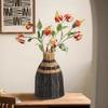 Hand-Woven Vintage Premium Vase Living Room Decor Faux Rattan Flower Vase Home Decor