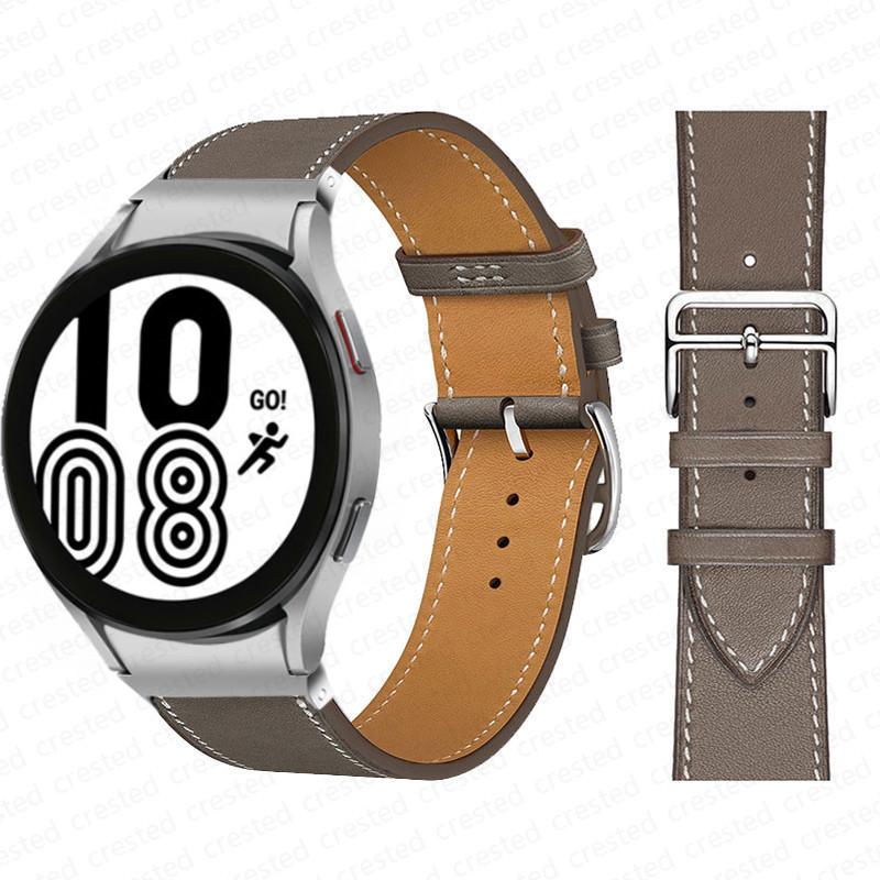 20mm Band For Samsung Galaxy Watch 6 4 classic/5 Pro 44mm 40mm 47mm 43mm 45 No Gaps Leather Bracelet Correa Galaxy Watch 6 Strap