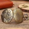 Винтажные кварцевые карманные часы с дисплеем Old Eagle, бронзовое ожерелье, цепочка, изысканные карманные часы, подарок для мужчин и женщин