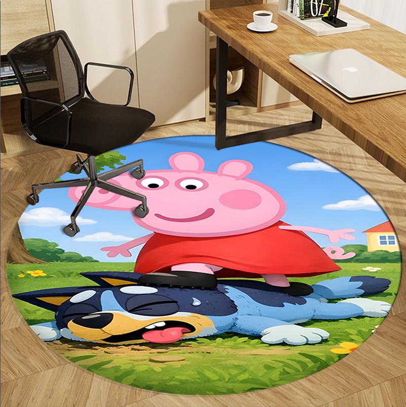 Cartoon animation Pattern Round Rug, Indoor/Outdoor Mat, for Picnic, Gameroom, Bedroom, Office, Living Room, Home Decor Carpet, Birthday Gift
