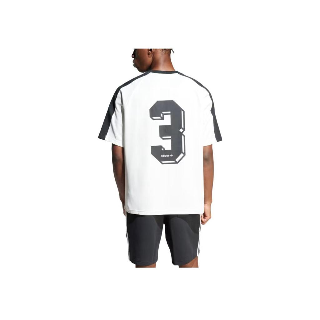 Adidas Originals SS25 Striped Casual Versatile Comfortable Short Sleeve T-Shirt Unisex Tops White Black KA3862