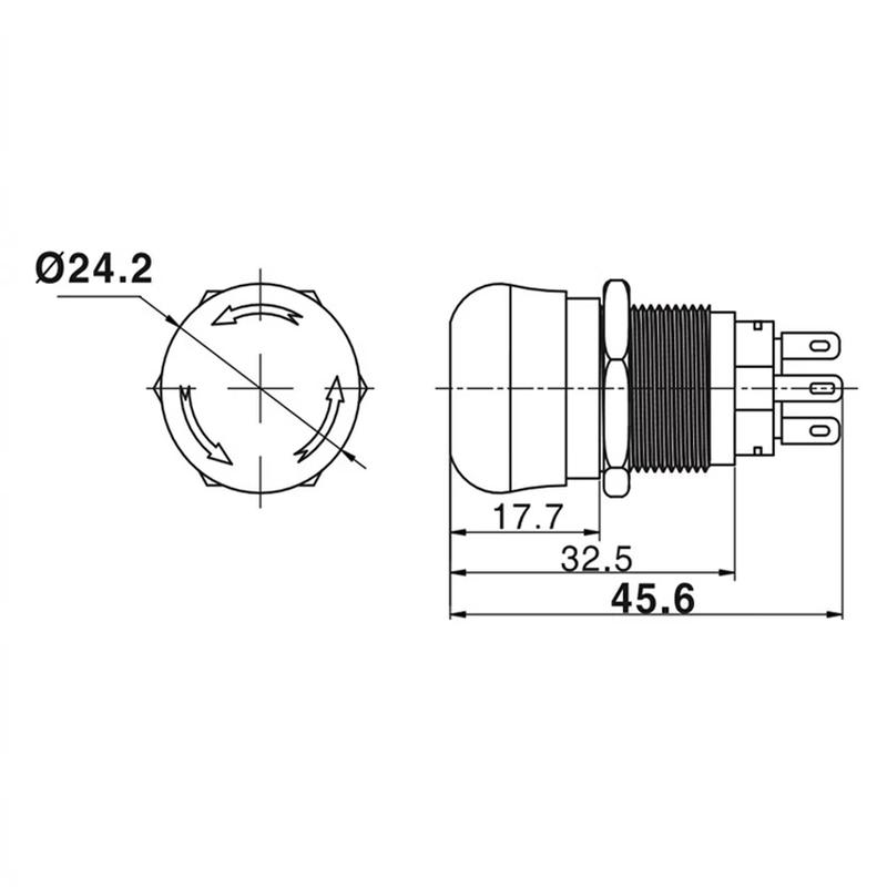 Metal Emergency Stop Mushroom Push Button Switch