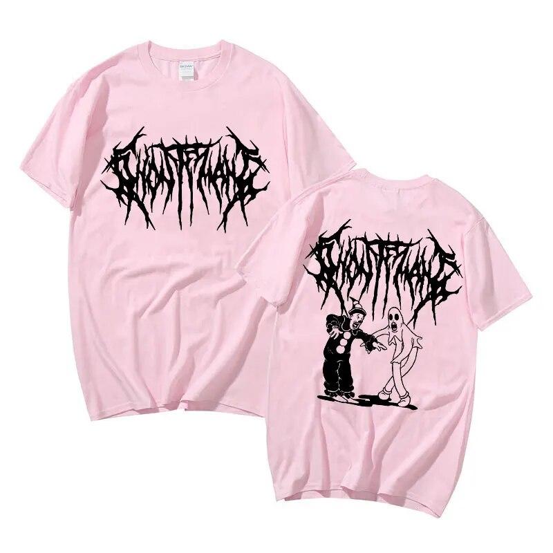 Ghostemane футболка с двусторонним принтом, футболка унисекс, футболки Pouya, топы унисекс из 100% хлопка, уличная одежда, унисекс, женские модные футболки в стиле хип-хоп
