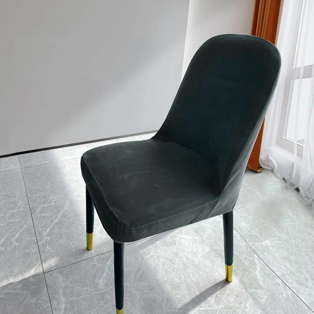 Stretch Slip Chair Case Chair Slipcovers Velvet Chair Cover Seat Case Seat Protector Case Dining Room Solid Color Seat Cover