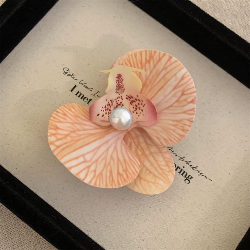 Заколка для волос в виде орхидеи для женщин, искусственные заколки для волос из цветов, симпатичные свадебные аксессуары для волос на боку, подарки