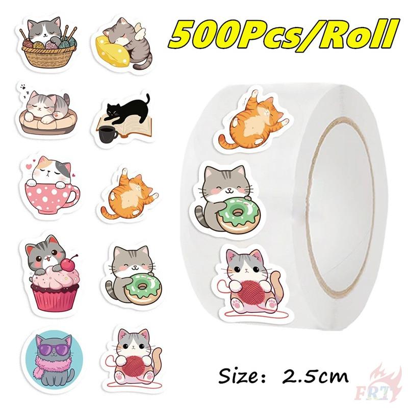 500 шт./рулон Q Sweet Cat Kids Rewards Stickers - DIY Scrapbooks Декор Альбом Запечатывание Этикетки Наклейки