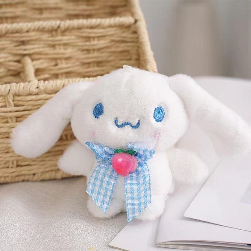 Cute Sanrio Series Plush Keychain Adorable Stuffed Dog Bag Charm Soft 10cm