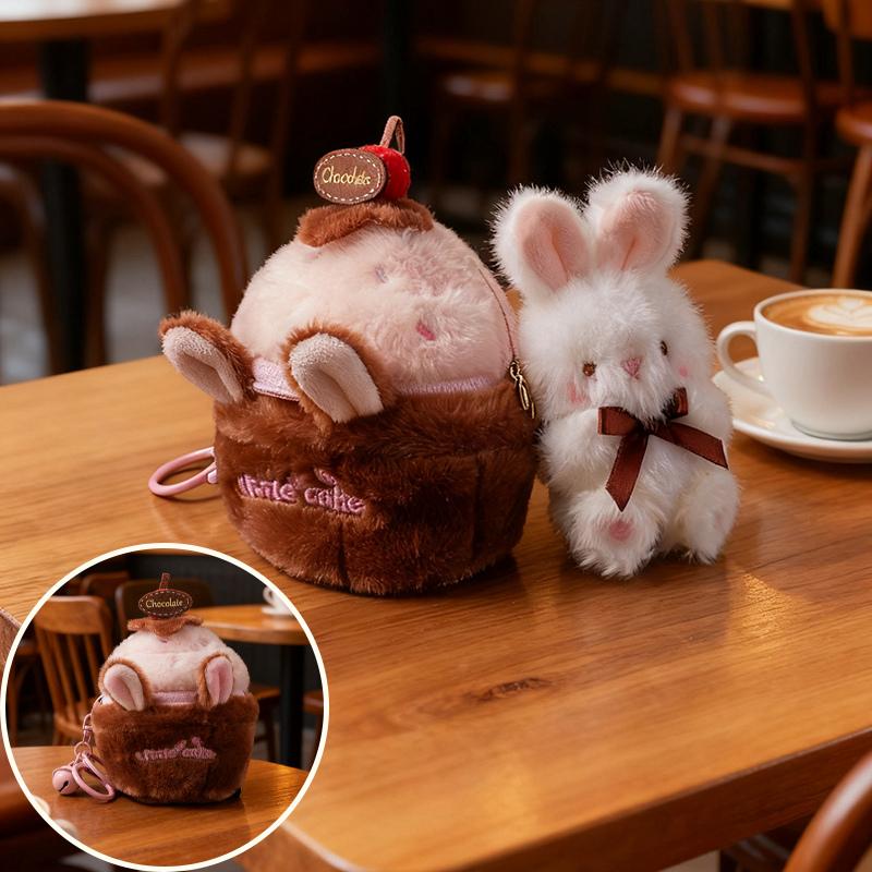 1Pc 12CM Kawaii Bear Holding Bread Plushie Toy Lovely Cake Nest Contain Plush Bear Rabbit Cat Dog Plush Pendant Toy Cute Gifts