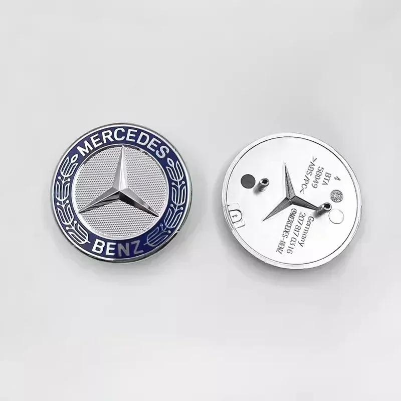 For Benz S-W22Car Engine Logo Metal Flat Hood Emblem Front Badge Accessories For Mercedes Benz AMG W204 W205 W203 W211 W212 W213 W201 W210
