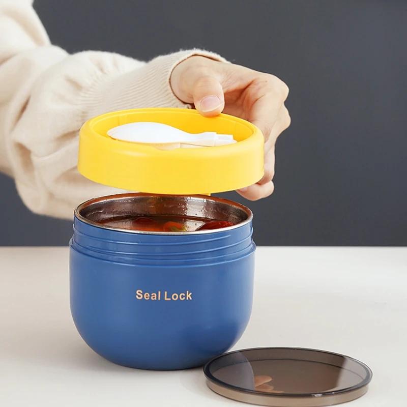 600 мл 304 нержавеющая сталь суповая лапша миска с крышкой безопасная для микроволновой печи ланч-бокс для студентов офис школьный многоразовый контейнер для еды