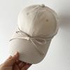 Strap Bow Baseball Cap Women's ins Fashion Cotton Soft Top Cap Sweet Girl Face Small Sun Hat
