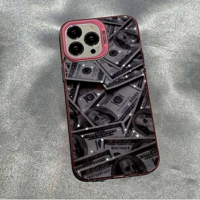Крутой чехол для телефона с узором из звезд и долларов для iPhone 16 15 14 13 12 11 17 Pro Max XS X XR 7 8 Plus SE 2020 16e 17 Air Ударопрочный чехол