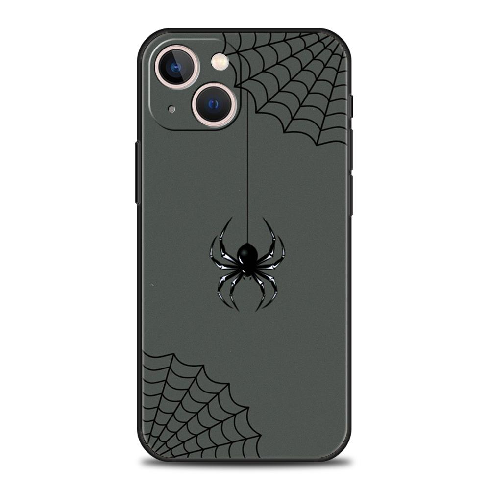Роскошный мягкий чехол из ТПУ для iPhone 17 Air 16E 16 11 15 14 Pro MAX 12 13 7 8 Plus X XR XS SE 2022, черный, с рисунком паутины