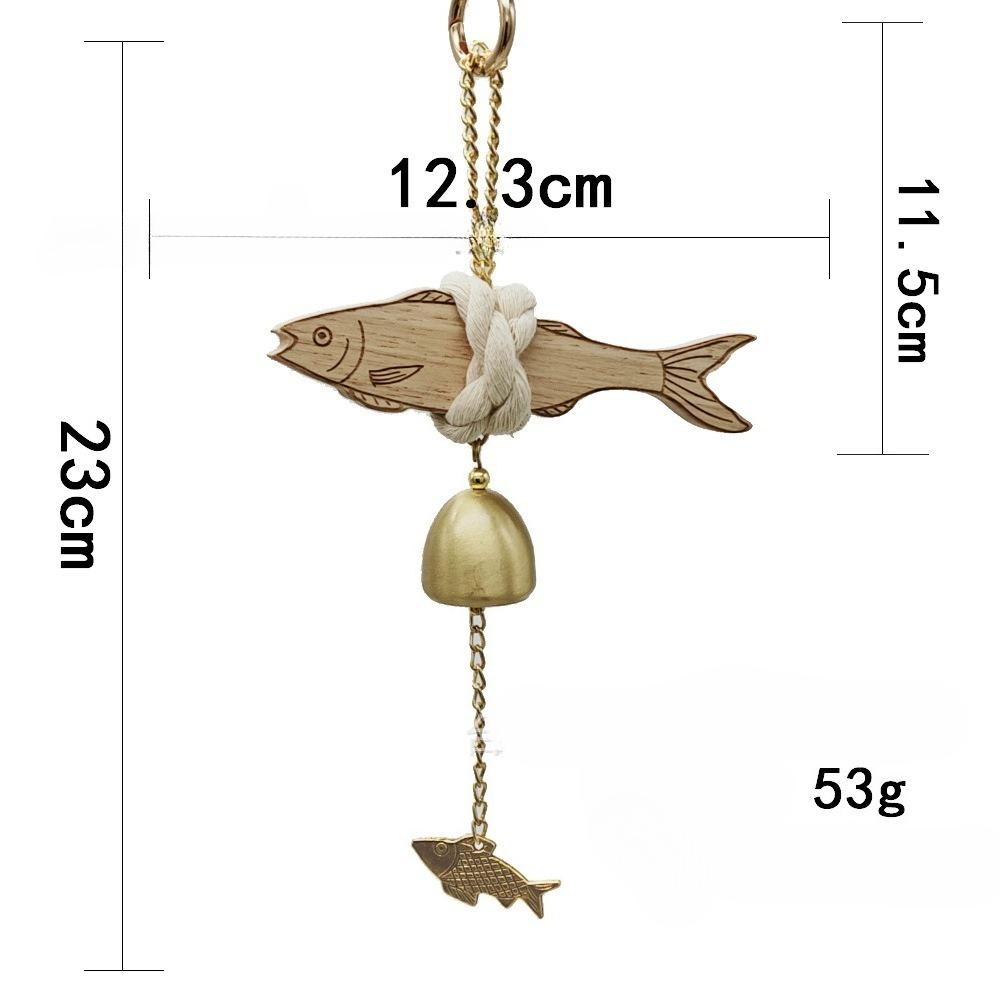 Wooden Windchime Home Decoration Wooden Door Bell Front Door Remind Bell Fish Shaped Alarming Windchime Room Decoration
