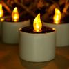 6pcs Warm White Candles Lights Solar Flickering Candles New Sensor Decor Lamp  Garden Lighting