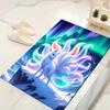 1pc White fox under the aurora Design Indoor Area Rug - Soft, Anti-Slip, and Durable Gaming Room Decor for Bedroom