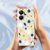 For Xiaomi Redmi Turbo 4 5G/Poco X7 Pro 5G Case Colorful Floral Blue Leaves Pattern Printing Straight Edge TPU Phone Back Cover