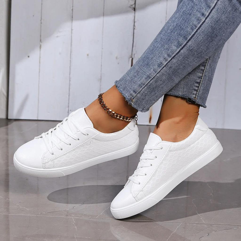 Fashion Little White Shoes for Women New Spring Version Lace-up Casual Shos Ladies Comfort Non-slip Flats Woman Sneakers Zapatillas