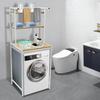 Трехуровневый отсек и большой нижний отсек Органайзер-стойка для экономии места в ванной комнате Полка для хранения стиральной и сушильной машин,