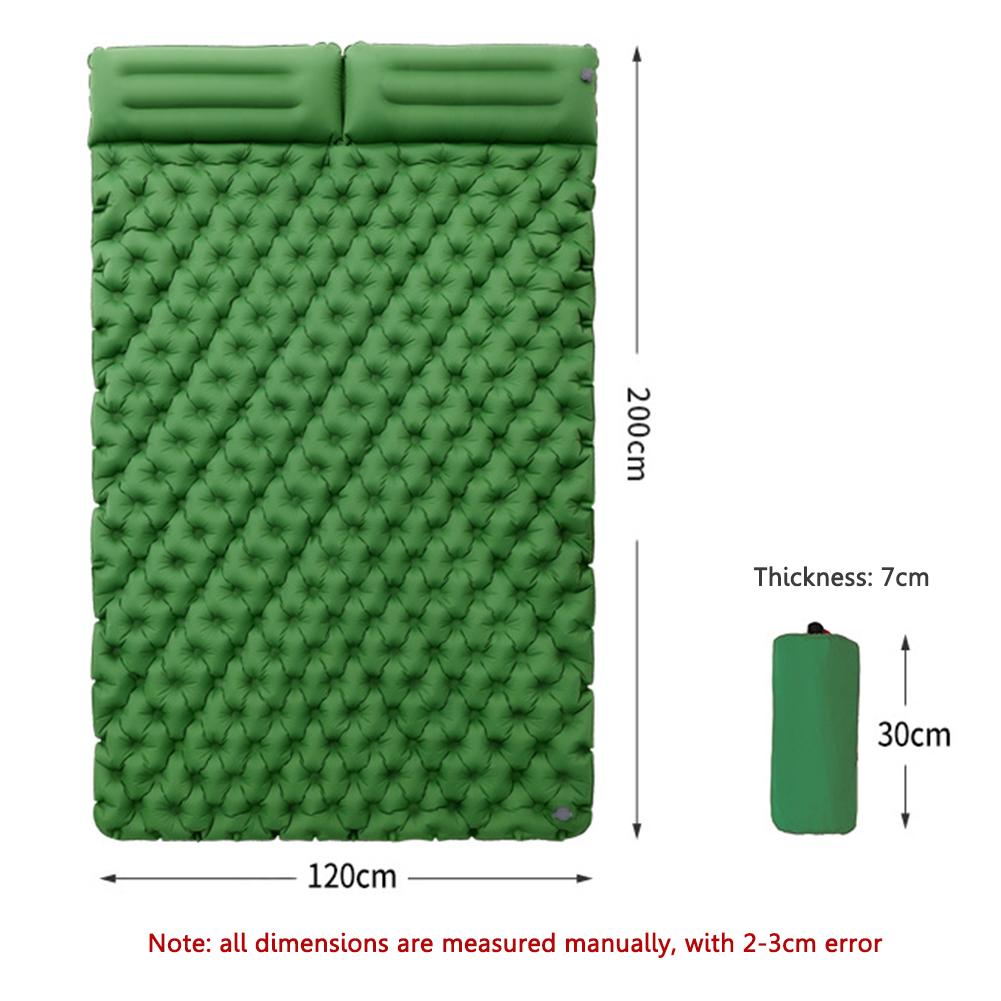 Double Bed Camping Inflating Sleeping Mats Folding Outdoor Sleeping Pad Inflatable Seat Mattress with Pillow Ultralight Travel