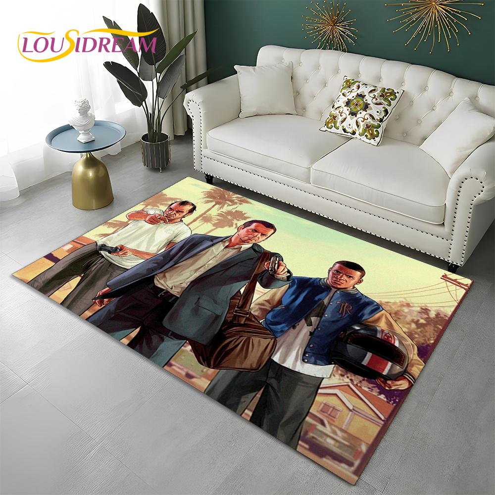 GTA 3D Игры Grand Theft Auto Ковер для геймера для дома, гостиной, спальни, дивана, придверный коврик, декор, детский ковер, нескользящий коврик для пола