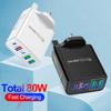 80W USB Charger PD Fast Charging Type C Mobile Phone Adapter For iPhone 15  Quick Charge EU/US/UK Plug Wall Charger