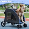 Складная коляска для домашних животных весом 50 кг, 4 колеса, темно-серая, для щенков, вращающаяся, с тормозами и регулируемой высотой для средних и больших собак