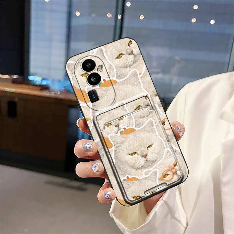 Soft case Card bag Phone Case For OPPO Reno10 Shockproof Waterproof TPU protective Anti-dust Card slot Cute Card sleeve